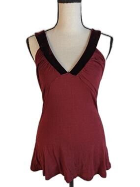 Women's, Rebecca Beeson, Sleeveless Tunic Top, Burgundy, Size 1